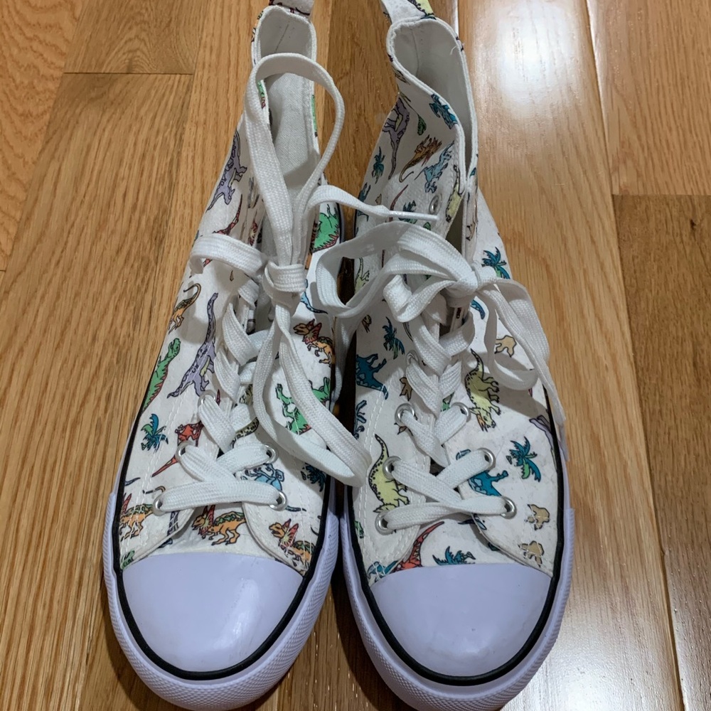 There’s are some dinosaur printed sneakers.